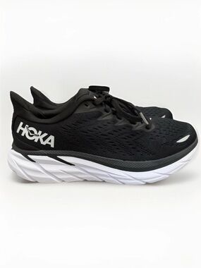 Hoka Clifton 8 Black & White Womens Running Training Sneakers Size 6